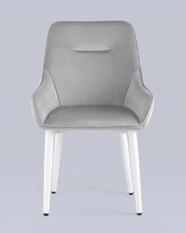 Стул Stool Group Диана велюр серый ножки белые УТ000031291