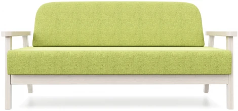 Диван Arsko прямой Флори М беленый дуб рогожка зеленая