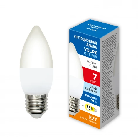 Лампочка светодиодная Volpe LED-C37-SLS LED-C37-7W/4000K/E27/FR/SLS