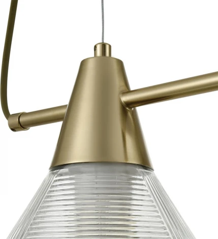 Подвесной светильник Lumion Corne 6596/4A латунь титаниум/прозрачный, металл/стекло E27 4*60W 220V (на проводе)