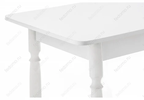 Обеденный стол из дерева Woodville Вуди белый глянец 319903