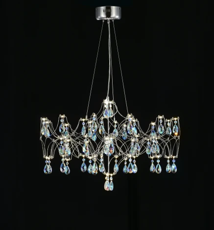 Подвесная люстра светодиодная с пультом и хрустальными подвесками K9 MyFar Ileria MR2650-57P-50СD