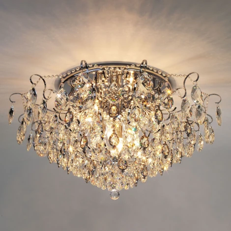 Потолочная люстра Eurosvet Crystal 10081/12 хром / прозрачный хрусталь