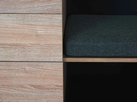 Комод со скамьей слева Look ОГОГО (арт.843400), (ЛДСП/Черный)