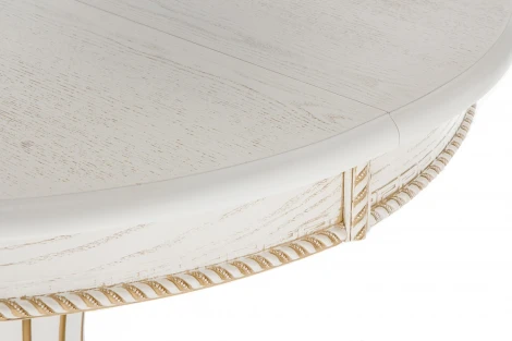 Стол деревянный Woodville Павия молочный / золото патина арт.615193