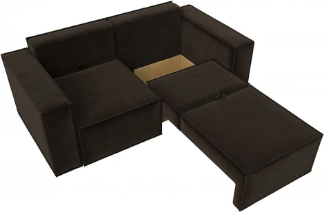 Диван прямой Куба мини (Коричневый/Микровельвет) Лига Диванов арт.121881