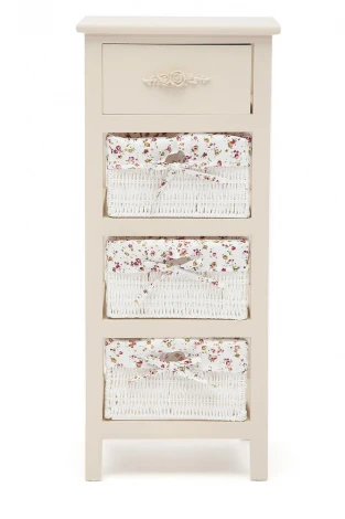 Тумба с 3-я корзинами и ящиком Secret De Maison FANTASIE 4 ( mod. 4327 ) butter white (слоновая кость) (дерево павловния, мдф)