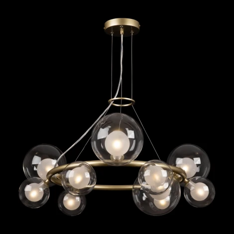 Подвесная люстра Freya Duo FR5139PL-10MG (220V, на тросе, шарики, молекулы)