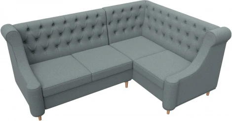 Диван кухонный угловой Бронкс правый угол (Серый/Рогожка) Лига Диванов арт.123824