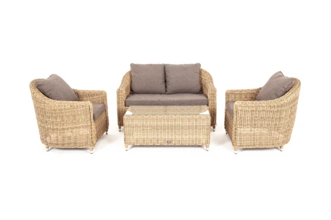 Лаунж-зона из искусственного ротанга, цвет соломенный 4SIS Кон Панна KPS2C2TJ-4-SET