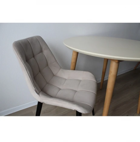 Стол обеденный Арника круглый Ронда Мини 100, натуральный/слоновая кость