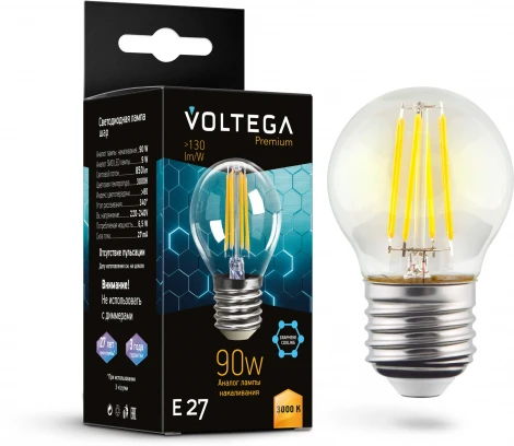 Светодиодная лампа 9W 3000K E27 Voltega Globe E27 9W Graphene 7224