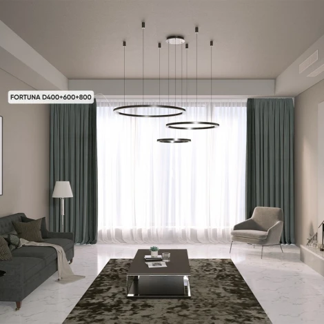 Подвесной светильник светодиодный с пультом Crystal Lux FORTUNA FORTUNA SP158W LED BLACK