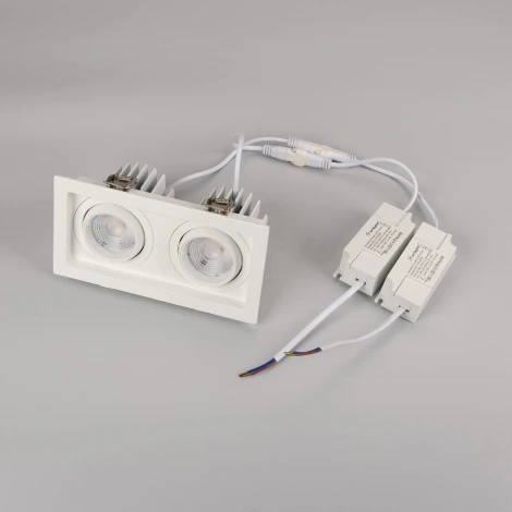 Встраиваемый светильник светодиодный MS-VORTEX-BUILT-S170x90-2x12W Warm3000 (WH-WH, 40 deg, 230V) (Arlight, IP20 Металл) 057761