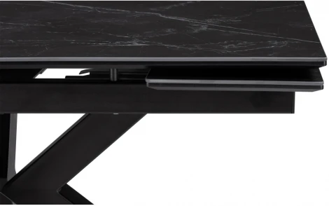 Керамический стол Woodville Бронхольм 140(200)х80х77 черный мрамор / черный 532397