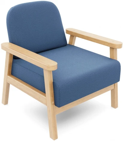 Кресло Arsko Флори береза велюр голубой