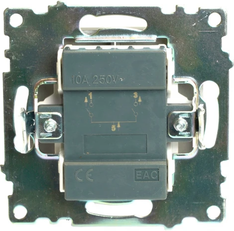 Выключатель двухклавишный с подсветкой (графит) Stekker Катрин 49409