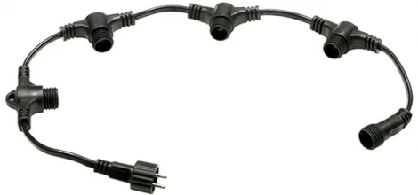 Разветвитель 5-ти Лучевой для Нитей 24В без Возможности Управления, Провод Черный ПВХ, IP65