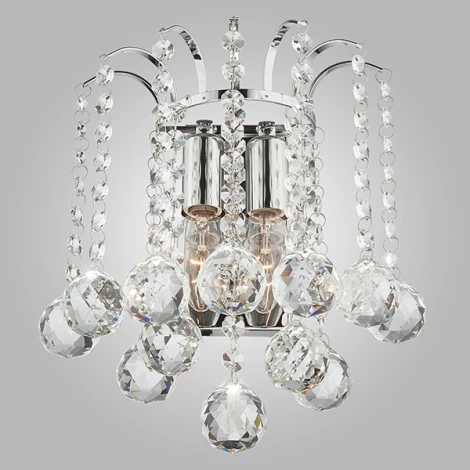 Бра Eurosvet Ostiniya 3299/2 хром/ прозрачный хрусталь