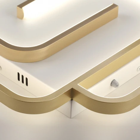 Потолочная большая люстра Lumion Twist 8019/75CL шампань/белый металл/акрил LED 75W 220V 3000-6000K