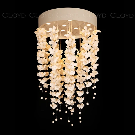 Потолочная люстра с керамическими подвесками и пультом Cloyd Taongi 11333 (регулировка яркости, 220V, цветы)