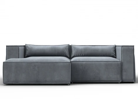 Диван угловой Лига-061 угол левый (ДСП,Брус,Фанера,Велюр/Серый) Лига Диванов 131152L