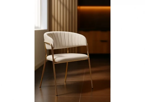 Обеденный стул Woodville Kamelia бежевый / золотой
