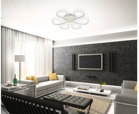 Потолочная светодиодная люстра с пультом ДУ, моб. приложением 120W, LED Natali Kovaltseva LED LAMPS 81121/7C (регулировка яркости, 220V)