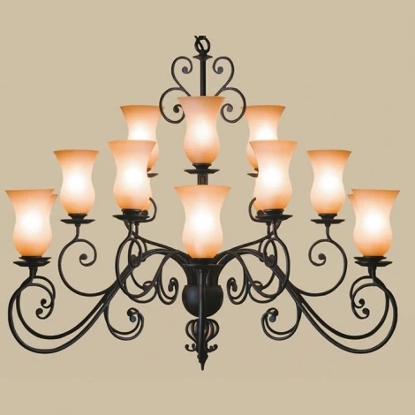 Подвесная большая люстра L'Arte Luce Bozen L12315.36 (220V, ковка, на цепи)