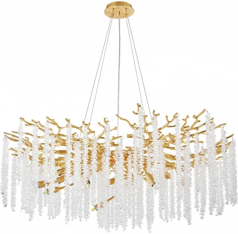 Подвесная люстра хрустальная Arte Milano Milano-1 23110.1000.14.G9.A GD (220V, на тросе)