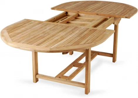 Стол овальный раздвижной Nairobi (Массив тика/Бежевый) ОГОГО Обстановочка! арт.889248