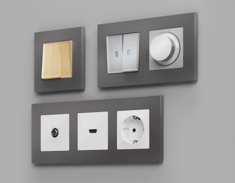 Рамка Ambrella Volt ALFA Qubi (Антрацит серый) 2-ая AF250652