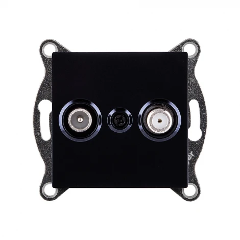 Розетка двойная TV (мама) + спутниковая SAT черный Kollinger REA-035BK для Aspekt, Eleganz, Reflex