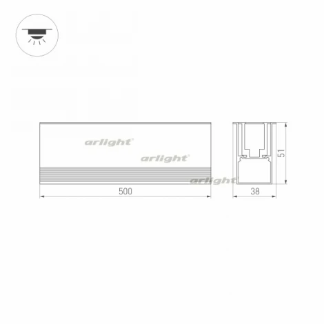 Уличный встраиваемый линейный светильник светодиодный ART-LUMILINE-3351-500-12W Day4000 (SL, 120 deg, 24V) (Arlight, IP67 Металл) 024945 (круглые)