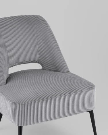 Кресло лаунж Stool Group Бостон велюр рельефный светло-серый арт.УТ000039985