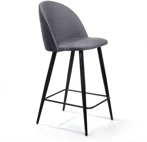 Стул полубарный Top Concept Thomas, бархат серый 27