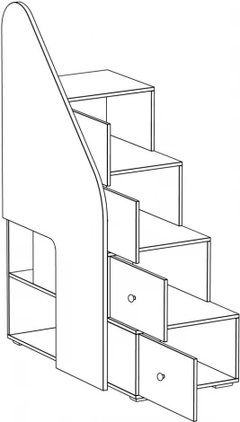 Лестница с ограждением Play ОГОГО (арт.851778), (ЛДСП/Белый,Дуб Корбридж)