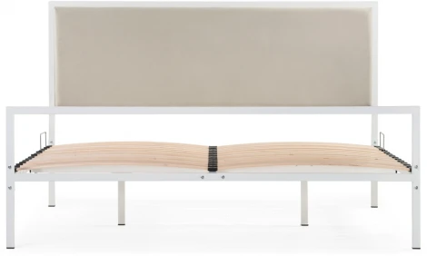 Двуспальная кровать Woodville Эгерт 160х200 белый / light beige 552921