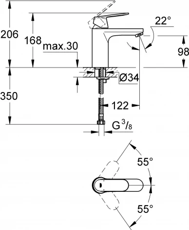 Смеситель Grohe Eurosmart Cosmopolitan 23327000 для раковины