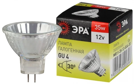 Лампочка галогеновая GU4 35W ЭРА GU4-MR11-35W-12V-30CL