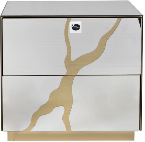 Тумба зеркальная с золотым декором 61*42*59см Garda Decor арт.KFG199