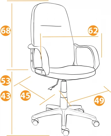 Кресло LEADER флок , коричневый, 6 Tetchair 15140