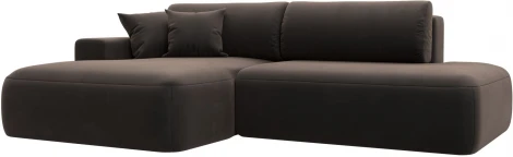 Диван угловой Лига-036 НПБ Модерн левый угол (Коричневый/Велюр) Лига Диванов арт.121411L