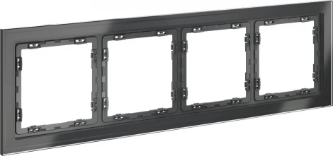 Рамка на 4 поста (графит, стекло) Voltum S70 VLS110407
