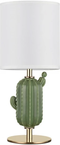 Настольная лампа Odeon Light Cactus 5425/1TA золотой/зеленый/белый/металл/керамика/ткань E27 1*40W (220V, выключатель)