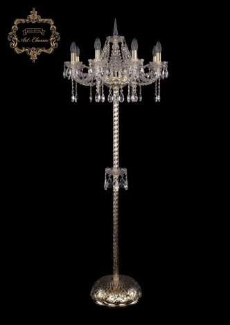 Торшер Art Classic 13.12 13.12.8.195.P.h-160.Gd.Sp (220V, хрусталь, подвески, подсвечник, свеча, под старину)
