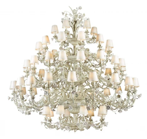 Подвесная большая люстра Lucia Tucci Fiori Di Rose 1775.64 (220V, на цепи, цветы, ветки, розы)