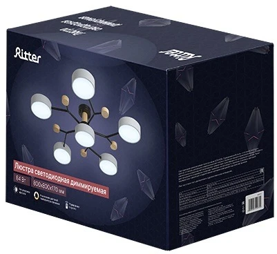 Потолочная люстра светодиодная на штанге с ДУ Ritter Scandia 52079 5