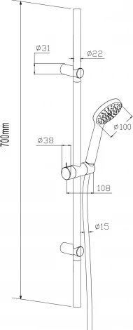 Душевой гарнитур Damixa Redblu Origin One 918100000