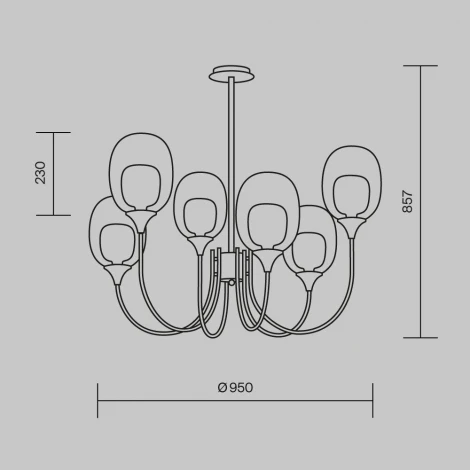 Потолочная люстра на штанге Maytoni Aura MOD016PL-06BS (220V)